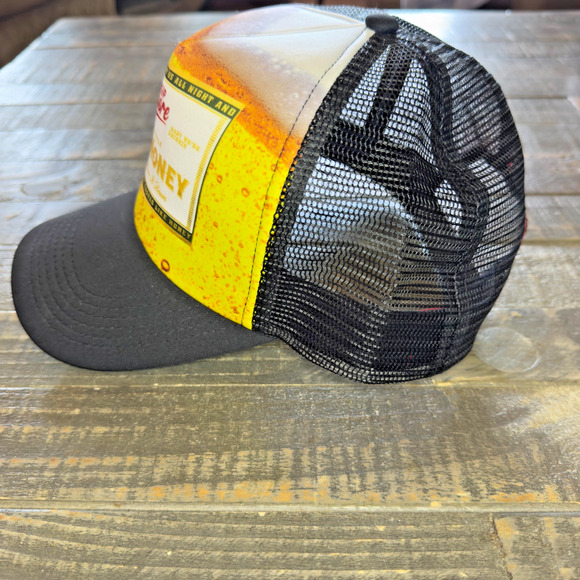 Beer Money Kip Moore Yellow Snapback Trucker Hat OSFM Mesh Back - Picture 4 of 5